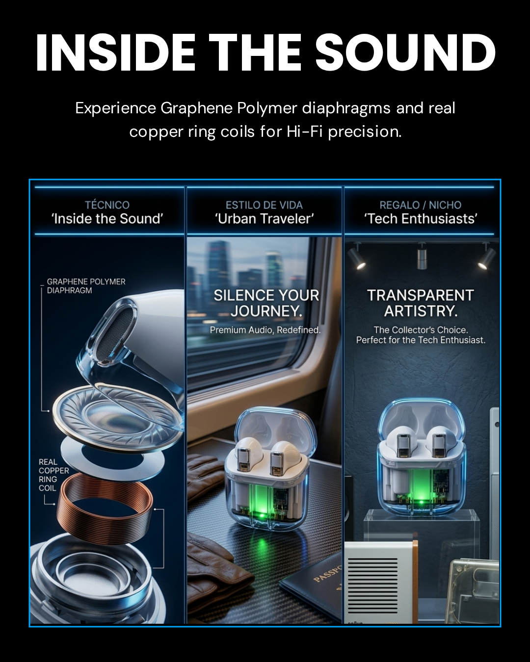 Auriculares ZŌNE Transparentes